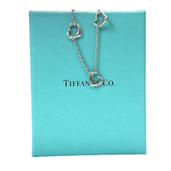TIFFANY & CO. Elsa Peretti Sterling Silver Open Heart Bracelet - Picture 1 of 7